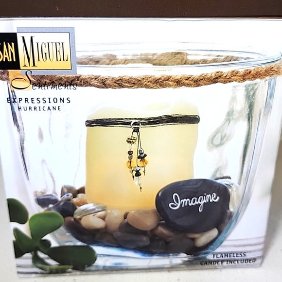 San Miguel Other - San Miguel Hurricane Flameless Candle with Inspiration Rocks. New In Box.